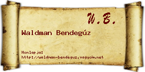 Waldman Bendegúz névjegykártya