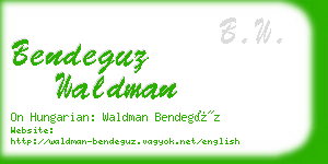 bendeguz waldman business card